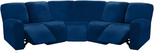 Vista 6 de ULTICOR Fundas de sofá reclinable seccional en forma de L de 7 piezas, fundas de terciopelo elásticas para sofá reclinable en forma de L, gruesas
