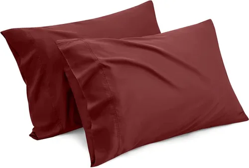 Vista 12 de Luxury Hotel Collection - Juego de 2 fundas de almohada tamaño King, color beige liso, microfibra cepillada suave, resistente a las arrugas