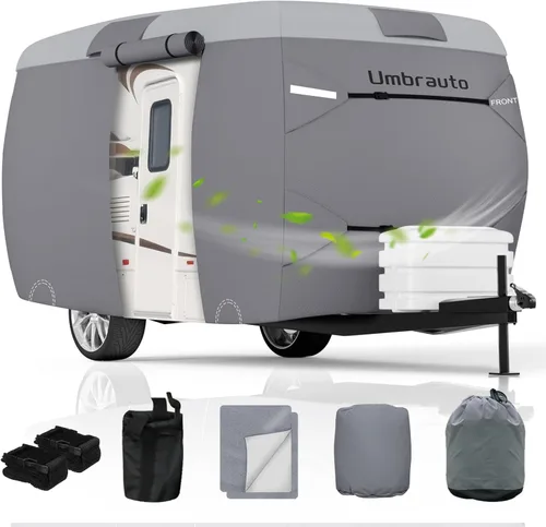 Vista 35 de Umbrauto Cubierta para caravana de 5ª rueda de 28 a 31 pies, 7 capas superiores extra gruesa, cubierta de quinta rueda, impermeable, resistente al