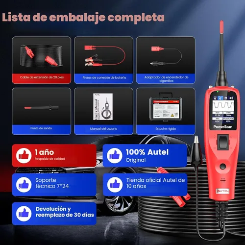 Vista 9 de Autel Probador de circuito automotriz PowerScan, herramienta de sonda