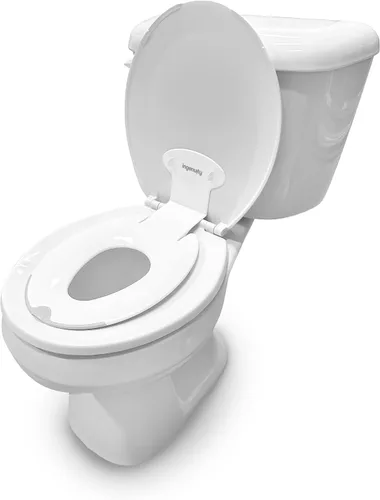 Vista 9 de Ingenuity: Asiento de orinal Flip & Sit de Ingenuity (Blanco) – Asiento de entrenamiento para orinal fácil de instalar y quitar que se acopla al