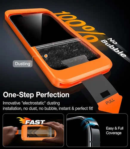 Vista 5 de UltraGlass UNBREAK TOP 9H+ Vidrio para iPhone 13/13 Pro Protector de Pantalla [12FT Grado Militar A Prueba de Roturas] Protector de Pantalla 13/13