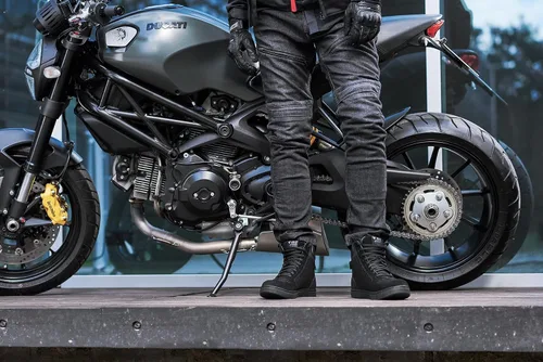 Vista 2 de SHIMA SX-2 Evo Botas de cuero ventiladas para motocicleta, para hombre, calle, verano, de ante, deportivas, sigilosas, para turismo, calzado
