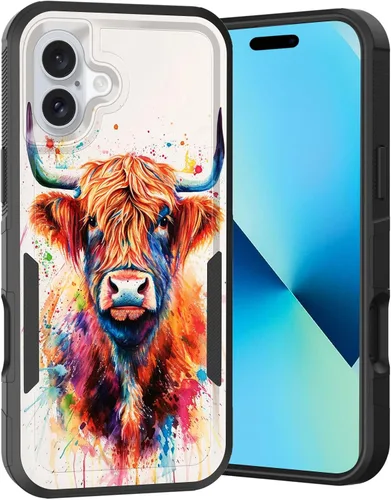 Vista 219 de Funda para iPhone Air, doble capa híbrida resistente resistente a prueba de golpes de policarbonato duro + funda protectora de silicona suave