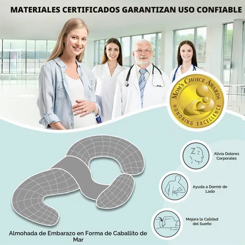Vista 2 de Almohadas de embarazo para dormir, almohada de maternidad en forma de E para mujeres embarazadas con almohada de cuña ajustable, almohada de espuma