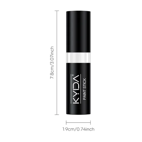 Vista 7 de KYDA White Face Body Paint Stick, White Matte Lipstick Eyeblack 01 WHITE