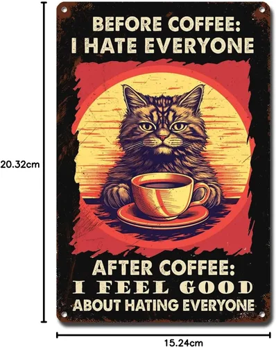 Vista 58 de Lygond Letrero de metal con texto en inglés «Bear That's What I Do I Drink Coffee I Hate People and I Know Things», decoración de invernadero