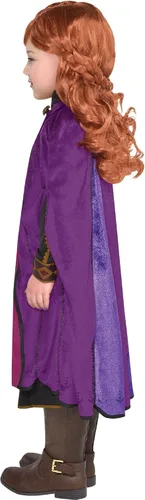 Vista 3 de Party City Disfraz de Halloween de Anna Act 2 para niñas Frozen 2 incluye vestido y capa Multicolor