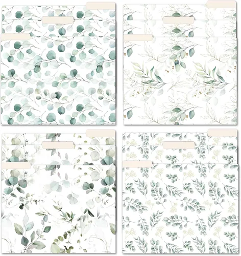 Vista 14 de bloom daily planners Carpetas decorativas para archivos, juego de seis organizadores de tamaño carta (8.5 x 11 pulgadas), pestañas de corte de 1/3