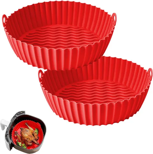 Vista 12 de Revestimientos para freidora de aire de 8 pulgadas para Ninja AF100 AF101 AF141 AF150 AF161 XL (paquete de 2) revestimientos de silicona negra