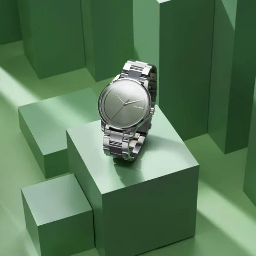 Vista 5 de MVMT Reloj de perfil para hombres y mujeres Reloj minimalista analógico de acero inoxidable