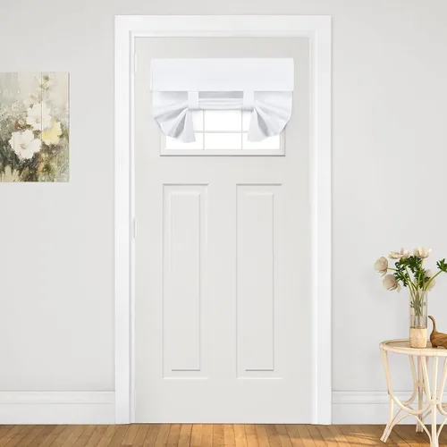 Vista 15 de HOMEIDEAS Cortinas opacas de lino con luz lateral para puerta delantera, cortinas de ventana de puerta lateral, ventana pequeña, decoración moderna