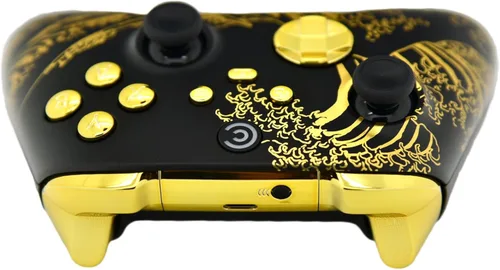 Vista 4 de Designer Series Custom Wireless Controller for PC, Windows, Series XS & One - Multiple Designs Available (Golden Waves & Gold Chrome Inserts)