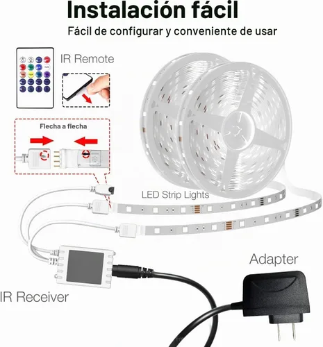 Vista 7 de DAYBETTER Luces LED inteligentes WiFi, tira de luces LED RGB de 25 pies compatibles con Alexa y Google Assistant, control remoto por voz