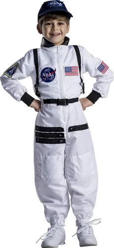 Vista 9 de Dress Up America Kids NASA Astronaut Costume – Orange Space Suit with Cap – Realistic Halloween & Dress-Up Outfit