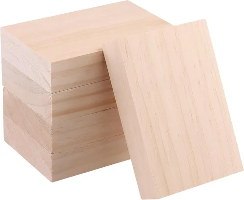 Vista 6 de 20 bloques de madera sin terminar de 5 x 3 x 1 pulgadas, bloque de madera rectangular, bloques de madera para manualidades, arte, proyecto de tallado