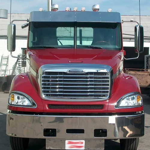 Vista 6 de CHEDA Parrilla de parachoques delantero, compatible con Freightliner Columbia 2000-2008 parrilla cromada y pantalla de insectos