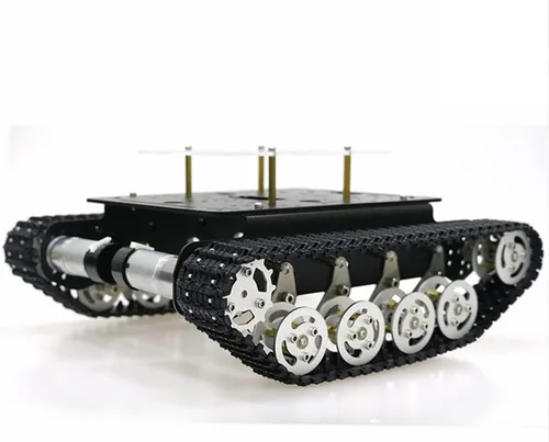 Vista 7 de Chasis de coche de tanque de robot de absorción de impactos profesional con motor codificador de CC para Arduino/Raspberry Pie, Vehículo