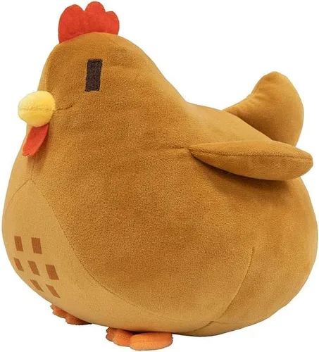 Vista 3 de Muñeco de peluche Stardew Valley de Apple Junimo, figura de muñeca de 10" (pollo marrón), plantas de peluche, animal de peluche verde, almohada