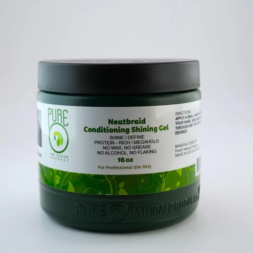 Vista 3 de Gel brillante y acondicionador Pure O Natural Neatbraid Beauty Professional Permanencia extra 16 oz