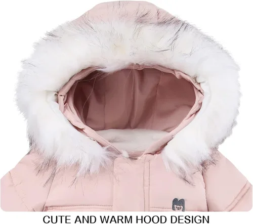 Vista 2 de Traje de nieve de invierno para bebé niña, chaqueta para niño, overol con capucha