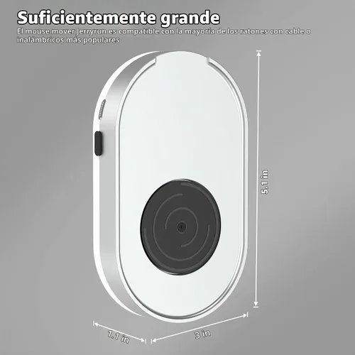 Vista 3 de Mouse Jiggler, dispositivo de movimiento de mouse indetectable con cable USB sin unidad y adaptador USB, movimiento físico automático del mouse