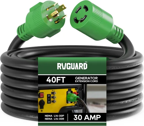 Vista 8 de RVGUARD Cable de extensión de generador de 4 puntas, 30 amperios y 50 pies