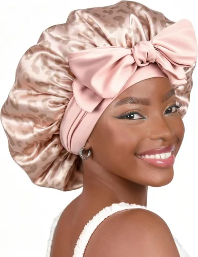 Vista 9 de YANIBEST Gorro de seda ajustable para mujeres durmientes, gorro de satén de doble capa que reduce la fricción y evita el encrespamiento y el cabello