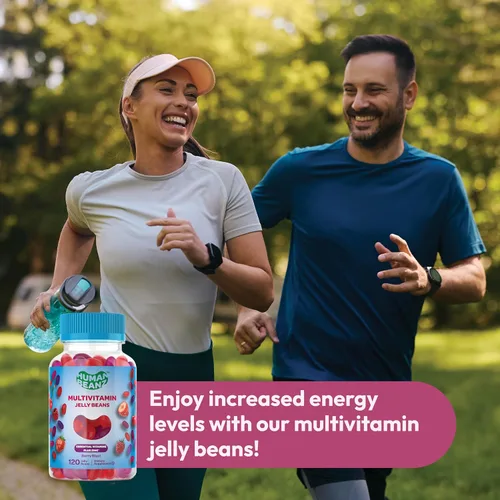 Vista 5 de Human Beanz Gomitas multivitamínicas con zinc para hombres y mujeres, suplementos dietéticos de apoyo inmunológico para adultos, vegetarianos, 120