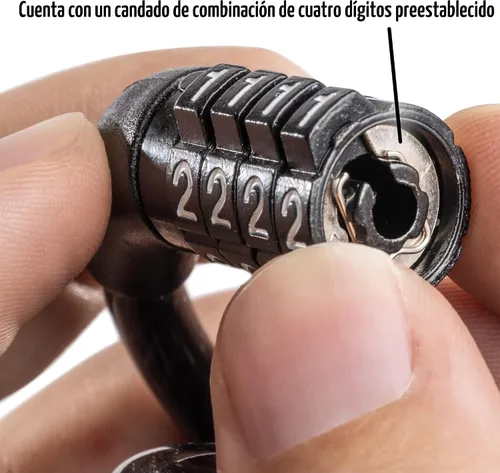 Vista 2 de Master Lock Cable de bloqueo de bicicleta con combinación Negro, 8143D