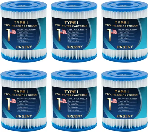 Vista 8 de Hrozny Cartucho de filtro de piscina tipo I, cartucho de filtro de piscina tamaño 1 para 58093, para bombas de filtro Summer Waves 300/330 Gal/h