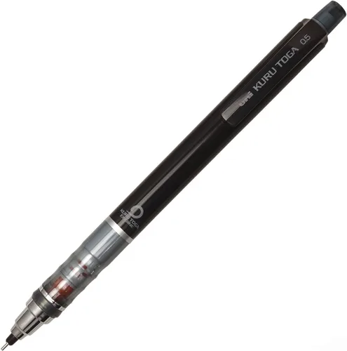 Vista 17 de Lápiz portaminas Uni Kuru Toga estándar, negro, 0.0112 pulgadas, rosado bebé