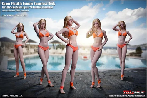 Vista 2 de OBEST TbLeague - Figuras sin costuras de cuerpo femenino de 1/6, pierna larga, hombros estrechos, sin costuras, figuras de acción de 10.6 pulgadas