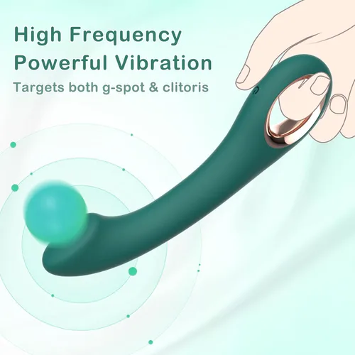 Vista 3 de Vibrador de clítoris de punto G, juguete sexual de silicona suave para mujeres y parejas Control de un botón,Diseño curvado ergonómico,10 modos