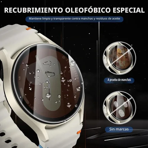 Vista 5 de Suoman Protector de pantalla de privacidad para Samsung Galaxy Watch 6/7/FE Negro