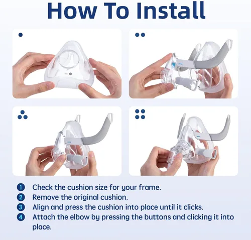 Vista 8 de Cojín de repuesto para ResMed AirFit F20, elegible para FSA/HSA, compatible con el marco original AirFit F20, sello confiable y ajuste perfecto