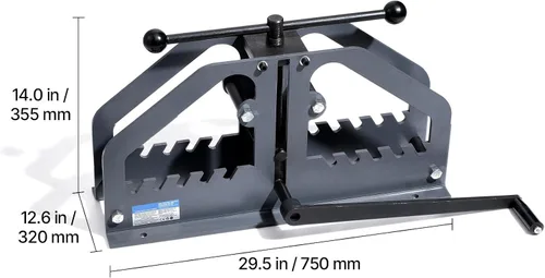 Vista 8 de Happybuy Dobladora de rodillos de tubo – Máx. 1-1/2", manual, 6 troqueles, flexión de 360° para cobre, tubos de aluminio, ideal para HVAC