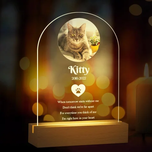 Vista 9 de Regalos conmemorativos personalizados para perros por pérdida de perro, regalos conmemorativos para mascotas para perros y gatos, placa fotográfica