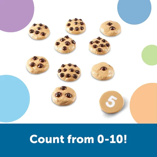 Vista 9 de Learning Resources Smart Counting Cookies - Alimentos de juego de chispas de chocolate, actividades preescolares, juguete sensorial para niños