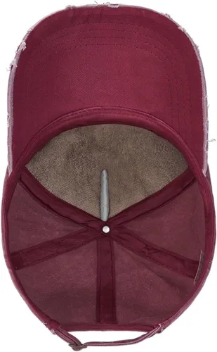Vista 6 de Morbid Music and Angel Unisex Vintage Washed Distressed Baseball-Cap Twill Adjustable Dad-Hat Dark Red
