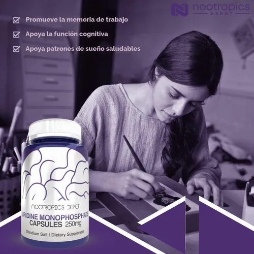 Vista 3 de Nootropics Depot Cápsulas de monofosfato de uridina 120 unidades 250 mg