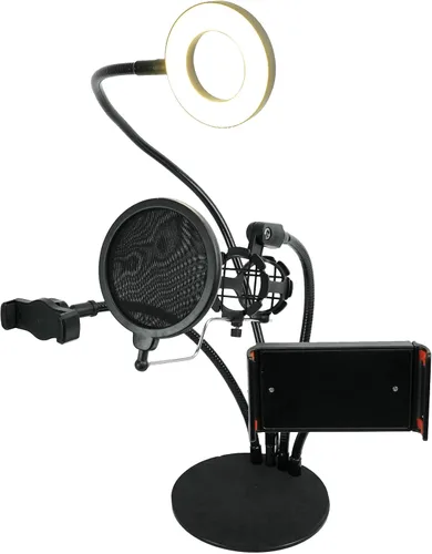 Vista 7 de LIVESHOW4LTM Social Media YouTube Streaming Selfie Light+Teléfono+Mic+Tablet Holder