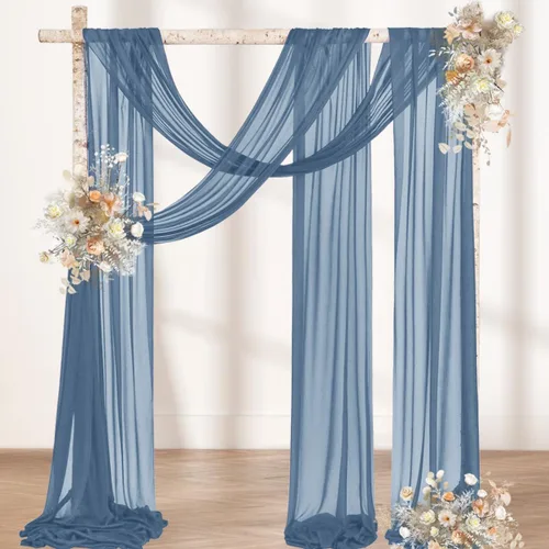 Vista 20 de MLMW Tela de Drapeado para Arco de Boda 1 Panel 29" x 20 Pies Tela Transparente Negra Cortinas de Telón de Fondo para Arco de Boda Cortinas Negro