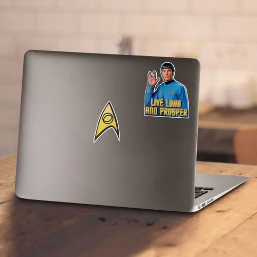Vista 4 de Popfunk Star Trek Spock Live Long and Prosper T Shirt & Stickers