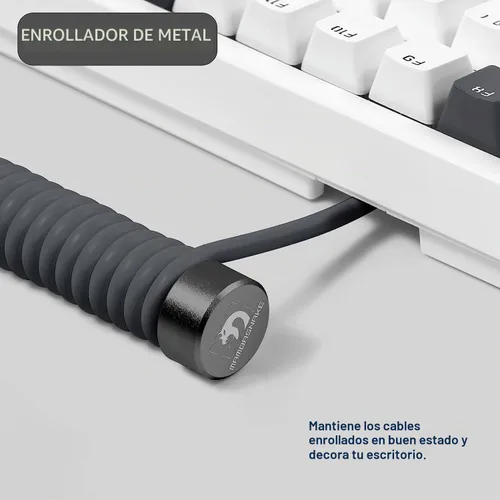 Vista 2 de ATTACK SHARK Bobinadora de cable de teclado en espiral, varilla fija de 7.87 pulgadas, compatible con GunMjo/RK61/EPOMAKER Mix 99% cable USB C Negro