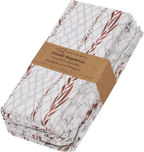 Vista 52 de Ruvanti - Servilletas de tela, paquete de 6, 45x45 centímetros, 100% algodón, lavables, suaves y absorbentes, perfectas para bodas, cenas de Belleza