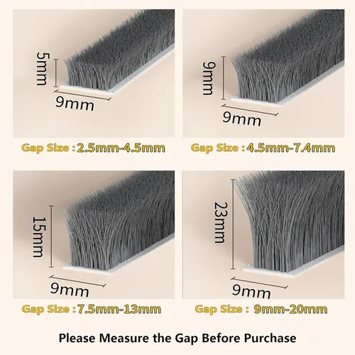 Vista 5 de Cinta de sellado de COUMENO para tope resistente 0.2inX0.4inX33FT adhesiva impermeable para puertas y ventanas, perfecta para bloquear corrientes