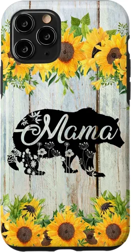 Vista 29 de Mama Bear Rustic Woodgrain Sunflowers Farmhouse Country Mom Case for iPhone 17