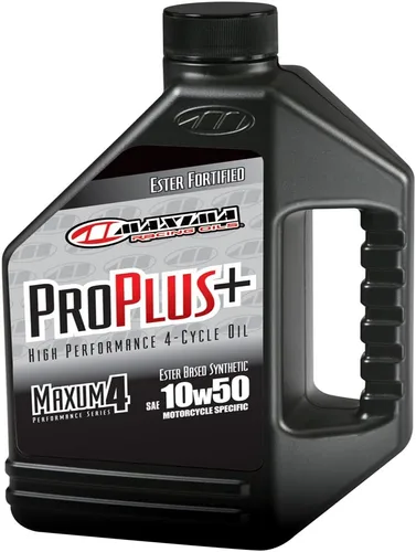 Vista 4 de Maxima Racing Oils 30-19901-2PK Pro Plus+ 10w50 - Aceite sintético para motor de motocicleta, botella de 1 litro, paquete de 2