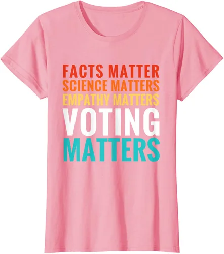 Vista 13 de Facts Matter Science Matters Voting Matters - Camiseta demócrata liberal, Negro, S